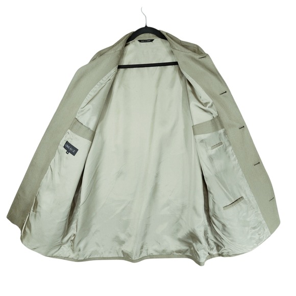 Lineage Mens XL Button Up Blazer Jacket Beige Made in‎ Turkey Preppy Lightweight - Picture 3 of 12